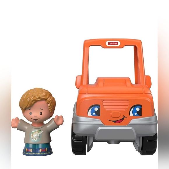 🎉 GINGERS FISHER PRICE  Orange Trucks Girl w Tow Truck & Boy with Pickup - Picture 5 of 6